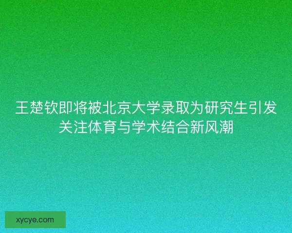 王楚钦即将被北京大学录取为研究生引发关注体育与学术结合新风潮 王楚钦即将被北京大学录取为研究生引发关注体育与学术结合新风潮