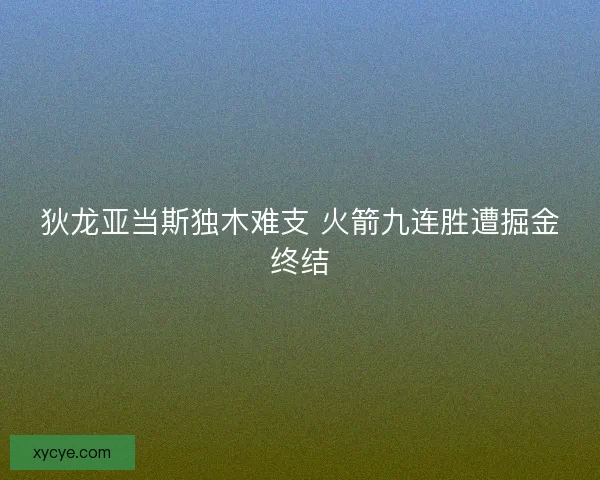 狄龙亚当斯独木难支 火箭九连胜遭掘金终结